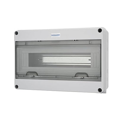 MOLLOM 15 Way Circuit Breaker MCB Distribution Protection Box with DIN Rail, IP65 Waterproof,for Indoor and Outdoor