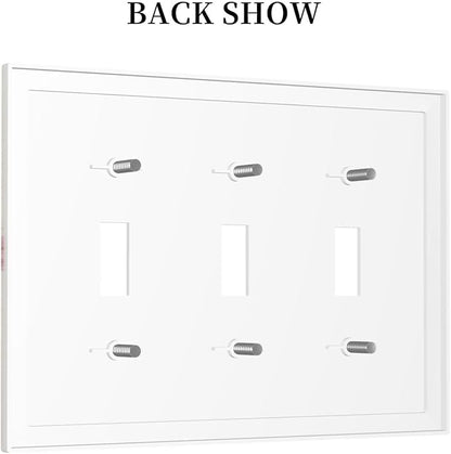 Bvtewkhz Floral Plant Watercolor Flowers 3 Gang Triple Toggle Decorative Outlet Covers Light Switch Plate Electrical Receptacle Switchplate For Bathroom Kitchen Bedroom