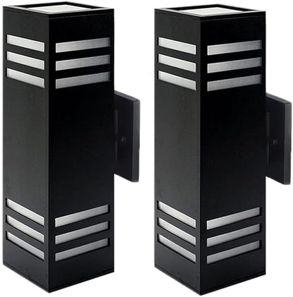 rosykite Dusk to Dawn LED Outdoor Light Fixture Wall Mount,Black Square Porch Lights Outdoor,Modern Exterior Wall Sconce Lights 13In, Bulb Includes Up Down Outside Wall Light for House Front Door