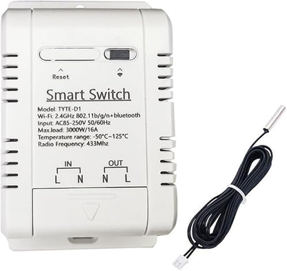WiFi Temperature Controller Sensor Module Wireless Remote Control with Energy Consumption Monitoring, for Greenhouse, Homebrew, Climbing Pet Breeding, Incubator, Alexa Voice