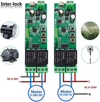 Newgoal 2-Channel WiFi Smart Switch Relay Module, TUYA/Smart Life App for Smart Home Remote Control, Momentary Time Adjustable, Compatible with Alexa/Google Assistant