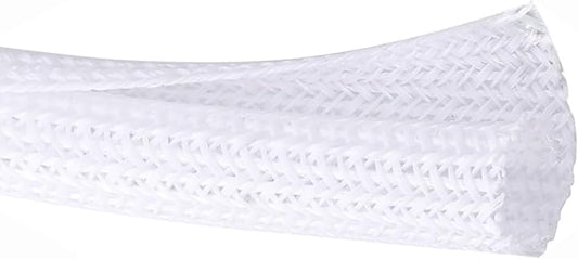 QCSIW 1/2" x100ft Split Sleeve Wire Loom Tubing - Chew-Proof Pet-Safe Cord Protector for USB, Power, Audio/Video Cables | Durable Cable Sleeve to Protect Cats & Wires | Easy Install, White