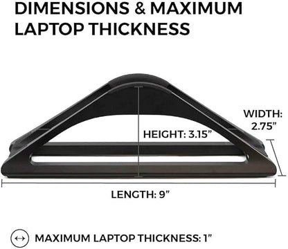 HumanCentric Vertical Laptop Stand for Desks in Matte Black, Upright Adjustable Holder to Dock Apple MacBook Stand, and Other Laptops to Organize Work & Home Office, Automatic Grip