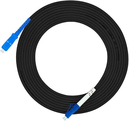 Jeirdus 20M LC to SC Outdoor Armored Simplex 9/125 SM Fiber Optic Cable Jumper Optical Patch Cord Singlemode 20Meters 65ft LC-SC