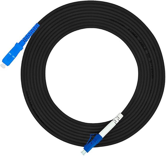 Jeirdus 450M LC-SC LC to SC Outdoor Armored Simplex SM Fiber Optic Cable Jumper Optical Patch Cord Singlemode 9/125 450Meters LC-SC