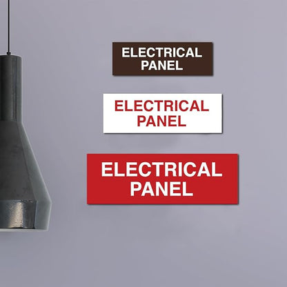 All Quality Basic Electrical Panel Sign - Fire Regulation Safety Compliance Sign - Black/Gold - Medium (2 Pack)
