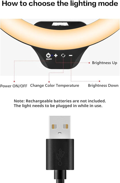 Sensyne 10'' Ring Light with 50'' Extendable Tripod Stand, LED Circle Lights with Phone Holder for Live Stream/Makeup/YouTube Video/TikTok, Compatible with All Phones