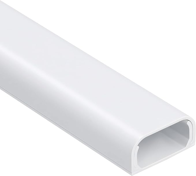 Cable Hider Raceway Kit, 68in (4X L17in) Wire Hiders for TV on Wall, Paintable Cord Cover Channel, Cord Hider for Wall Mounted TV in Home Office, 0.95in (W) x 0.47in (H), White