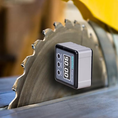 Digital Angle Gauge, eOUTIL Angle Finder Mini Digital Level Protractor Inclinometer with V-Groove Magnetic Base - Cube Level Box for Woodworking, Table Saw, Construction, Machinery, Masonry
