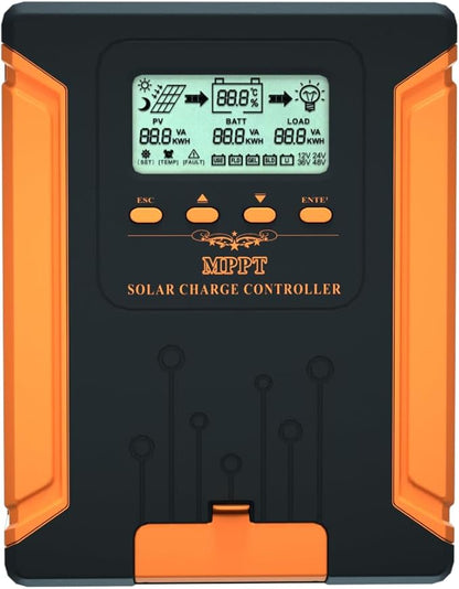 iSunergy 120A 180V MPPT Solar Charge Controller 12V/24V/36V/48V Auto, Heat-Dissipating Metal Housing, Dual Fans, and LCD Display, for LiFePO4, Gel, Lithium, SLD, FLD, and Ternary Battery