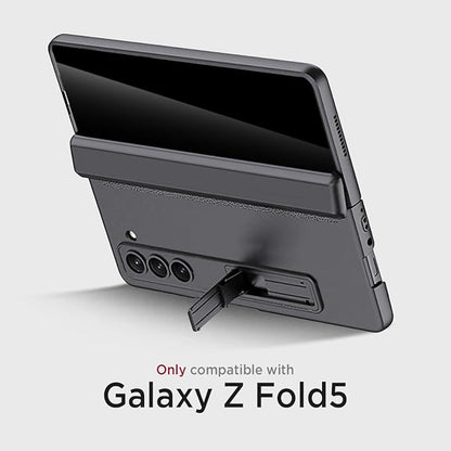 Miimall for Samsung Galaxy Z Fold 5 Case with Privacy Screen Protector, Built-in Adjustable Kickstand & Magnetic Hinge Protection All-Inclusive Protective Case for Galaxy Z Fold 5 5G(Grey)