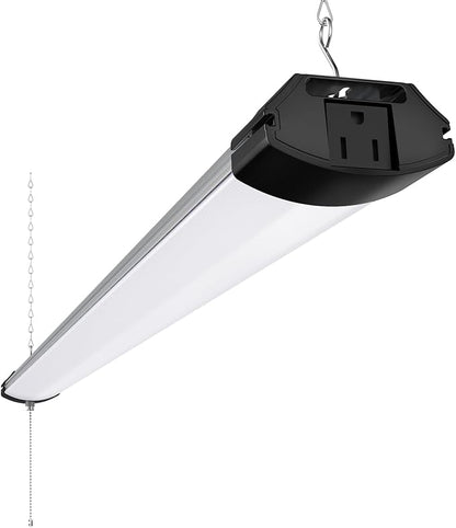 Barrina BS84 LED Shop Light for Garage, 10000LM, 84W, 4FT, 6500K Linkable Light Fixture for Workshop, Basement, Hanging or Flush Mount, Heat Dissipation with Pull Chain Switch, 1 Pack