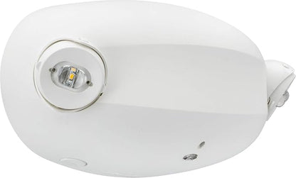 Lithonia Lighting Quantum Emergency Light, Contemporary Commercial LED Emergency Lights with 2 Aimable Lamp Heads, Ceiling or Wall Mount, White Thermoplastic, UVOLT (ELM2L UVOLT LTP M12)