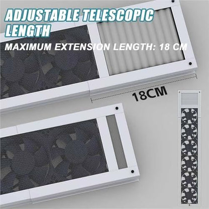 Adjustable Punch-Free Window Exhaust Fan with Filter, 52-140cm, 85m³/h Airflow, 2800 RPM, Ideal for Home, Kitchen, Bedroom, & Office Ventilation