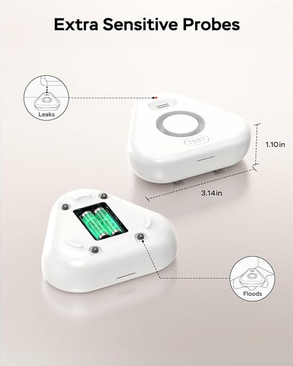 Water Detector Sensor,Water Leak Detectors for Home with App Alerts,Water Alarm with 120db Adjustable Alarm,500ft Transmission for Basement, Bathroom, Laundry, No Hub Required (Support 2.4G)