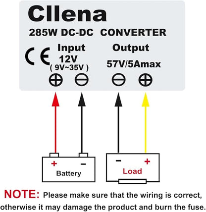 Cllena DC12V(9V-35V) Step Up to 57V 5A 285W Booster Converter Power Supply Voltage Transformer for Starlink GEN 3 Router
