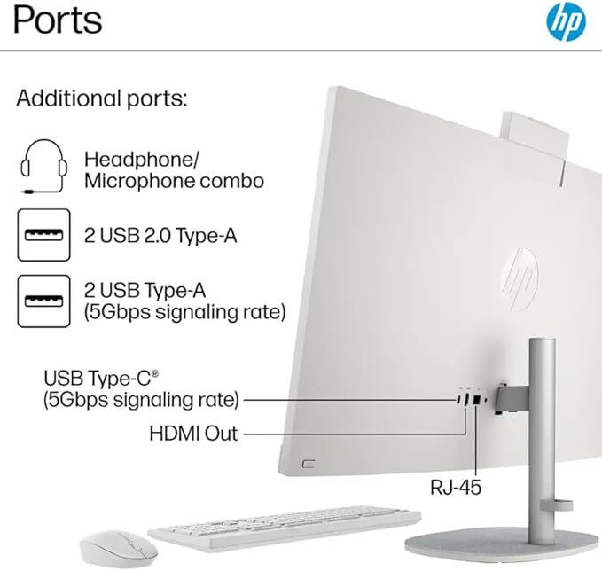 HP 27" All-in-One Touchscreen Desktop PC 2025 New, Intel Ultra 7 255U (Up to 5.2GHz), Intel AI Boost, 27 inch FHD Touchscreen Anti-Glare Display, 64 GB DDR5 5600MT/s, 1 TB Gen4 SSD, Windows 11 Pro