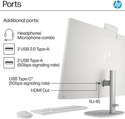 HP 27" All-in-One Touchscreen Desktop PC 2025 New, Intel Ultra 7 255U (Up to 5.2GHz), Intel AI Boost, 27 inch FHD Touchscreen Anti-Glare Display, 64 GB DDR5 5600MT/s, 1 TB Gen4 SSD, Windows 11 Pro