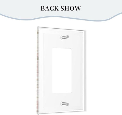 Bvtewkhz Floral Plant Watercolor Flowers 1 Gang Single Rocker Decorative Outlet Covers Light Switch Plate Electrical Receptacle Switchplate For Bathroom Kitchen Bedroom
