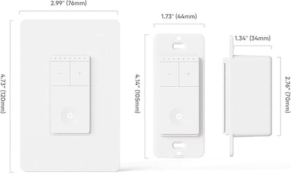 TREATLIFE Smart Dimmer Switch, Neutral Wire Needed, 2.4Ghz Wi-Fi Light Switch, Works with Alexa and Google Assistant, Schedule, Remote Control, FCC Listed, Single Pole (1 Pack)