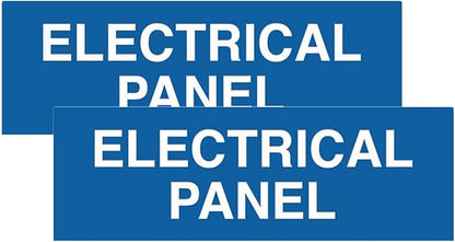 All Quality Basic Electrical Panel Sign - Fire Regulation Safety Compliance Sign - Blue - Large (2 Pack)