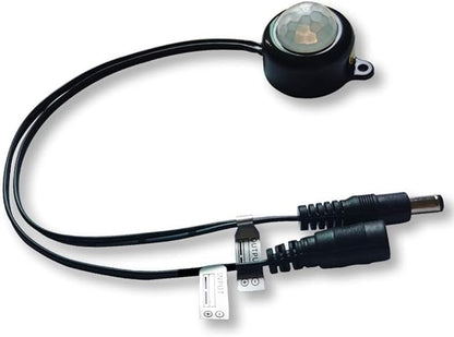 DC 6V 12V-24V 5A PIR Motion Activated Body Sensor Switch with DC Cable for LED Strip Light ((Roundness(with Light Sensor), Black)
