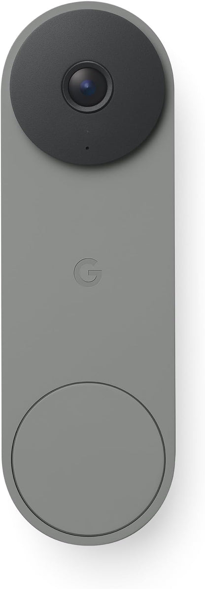 Google Nest Doorbell (Wired, 3rd Gen) - 2K Video and Gemini, Live View, Night Vision, 2-Way Audio - Works with Google Home - 2025 Model - Hazel
