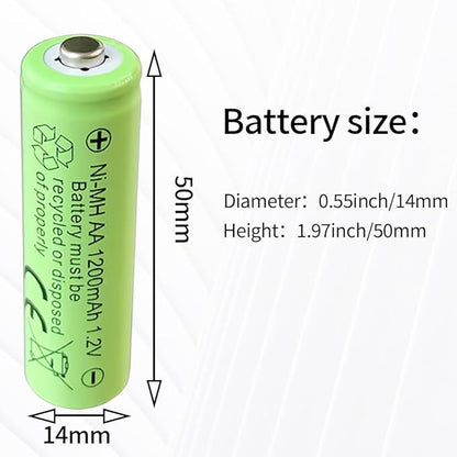 Rechargeable AA Batteries,1200 mAh, NiMH, Recharge up to 1000x Times, Pre-Charged 12-Count