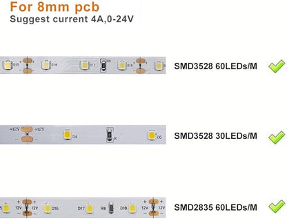 LightingWill 10pcs Pack Strip Wire Solderless Snap Down 2Pin Conductor LED Strip Connector for 8mm Wide 3528 2835 Single Color Flex LED Strips