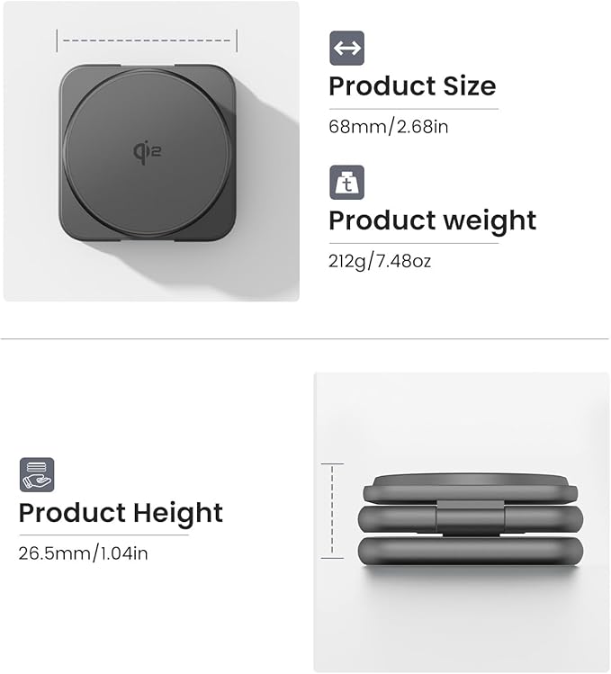 Qi2 Certified 3 in 1 Charging Station for Samsung, Aluminum Alloy Foldable 15W Wireless Charger for Galaxy S25 Series Z Flod 7, Fast Charger for Galaxy Watch Ultra, for Galaxy Buds