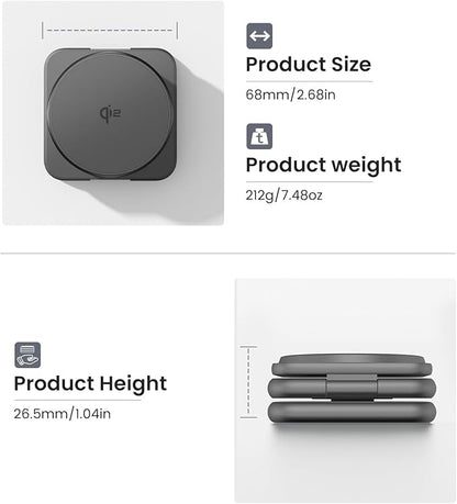 Qi2 Certified 3 in 1 Charging Station for Samsung, Aluminum Alloy Foldable 15W Wireless Charger for Galaxy S25 Series Z Flod 7, Fast Charger for Galaxy Watch Ultra, for Galaxy Buds