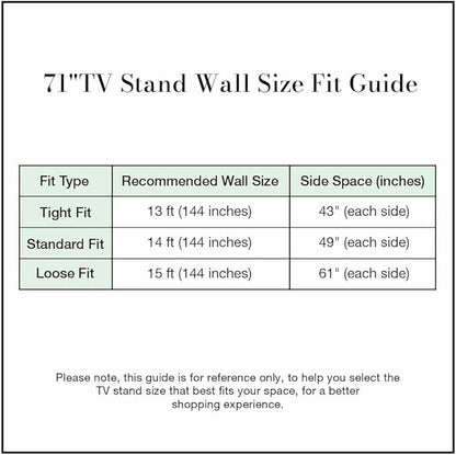 POVISON Sliding Tambour Door TV Stand with LED Lights, Mid Century Modern TV Console, Wood Media Console, Entertainment Center with Storage Cabinet, Fully-Assembled (Black, 70.87")