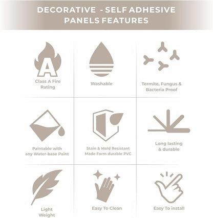 From Plain To Beautiful In Hours 9002 Arc Swell PVC 12 in x 12 in Peel and Stick Wall Panels (Covers / 10 sq.ft), Dawn Pink, 10 Piece