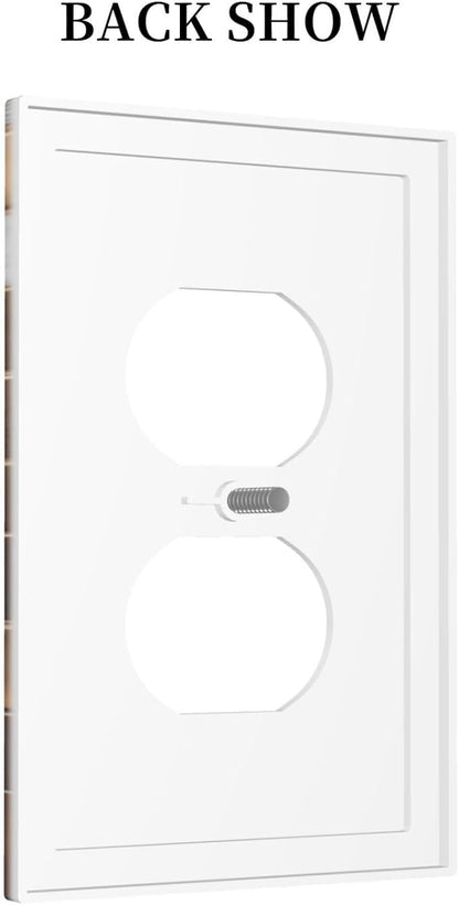 Bvtewkhz Brown Abstract Luxury Modern Geometric Cubic Marble Duplex Outlet Decorative Light Switch Covers Electrical Faceplate Switch Plates for Bathroom Kitchen Home