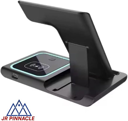 3 in 1 Wireless Charging Station for Apple Watch, iPhone, AirPods – Fast Magnetic Charger Dock Compatible with iPhone 16/15/14, Apple Watch Series, AirPods Pro – JR PINNACLE