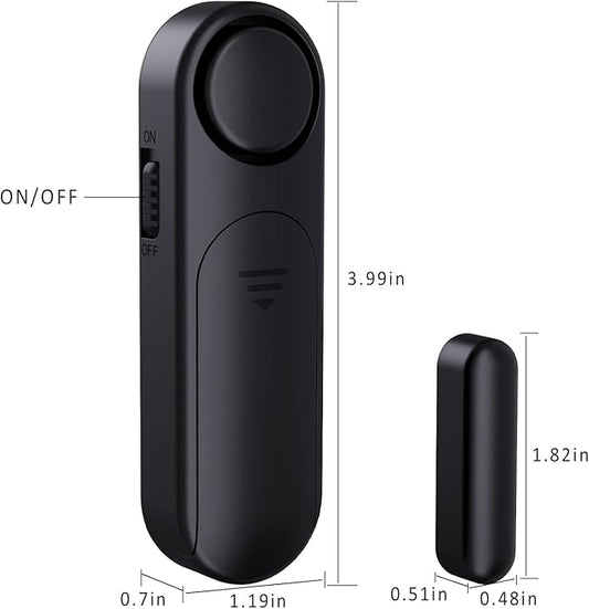 AKOYU Window and Door Alarm When Opened (2 Pack) for Kids Safety/Home Security, Wireless Opening Sensor Alarms for Sliding Glass Door, 120dB Burglar Alert, Ideal for Business,Garage,Apartment, Black