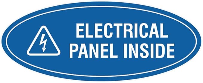 Signs ByLITA Oval Electrical Panel Inside Sign (Blue) - Large