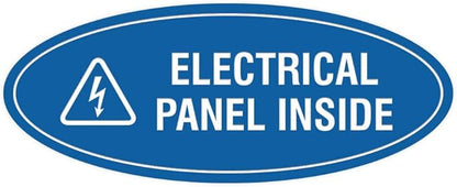 Signs ByLITA Oval Electrical Panel Inside Sign (Blue) - Large