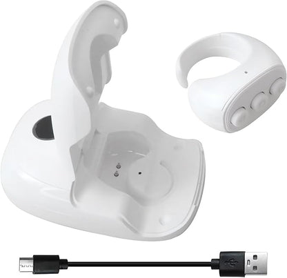 HEKUTU Social Media Scrolling Ring Remote - Hands-Free Controller for T-ikT-ok Yout-ube IG - White