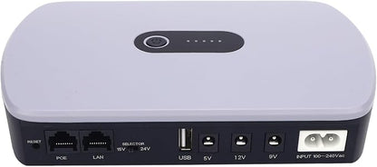 UPS Battery Backup Uninterruptible Power Supply 10400mAh Large Capacity DC Standby Backup Power for Router Modem Camera Security Devices ABS Material