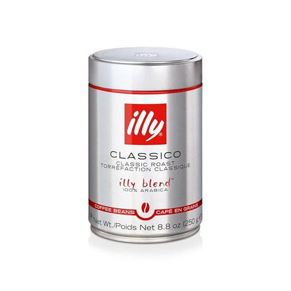 illy Whole Bean Coffee, Classico Medium Roast, 100% Arabica, Premium Italian Coffee, Ideal for Espresso, Drip, Moka and French Press Brewing, 8.8oz, 6 Pack