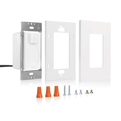 RAYZEEK Motion Sensor Switch with 3 in 1 Occupancy Sensor Switch/Vacancy Sensor Switch/Manual On-Off Switch,PIR Motion Sensor Light Switch,PC Fireproof(5A, Ground Wire Version)