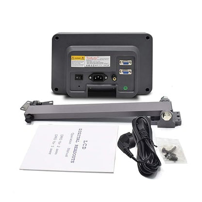 TOAUTO Digital Readout 2 Axis 3 Axis DRO Display Linear Scale 100~1000mm Precision 5um for Bridgeport/Knee Milling Lathe EDM Mill Machine (2 Axis DRO-LCD)