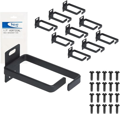 ICC 1.70” Metal Cable Management Ring, Vertical, Rack or Wall Mount, Pack of 10 – Cable Organizer for Structured Cabling and Racks