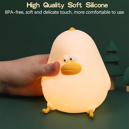 LEDHOLYT Night Light for Kids, Cute Silicone Nursery Chick Lamp for Baby and Toddler, Animal Night Light for Boys and Girls, Squishy Bedside Lamp for Kids Room
