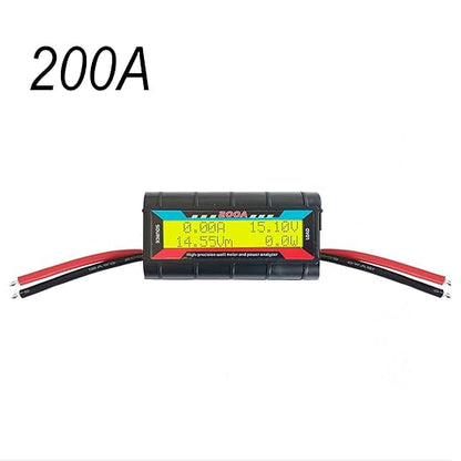 Proshopping 200A RC Watt Meter, High Precision Power Analyzer, DC 0-60V Volt Amp Watt Checker Tester, with Digital Yellow LCD Screen- for Voltage, Current, Power, Charge and Energy Measurement