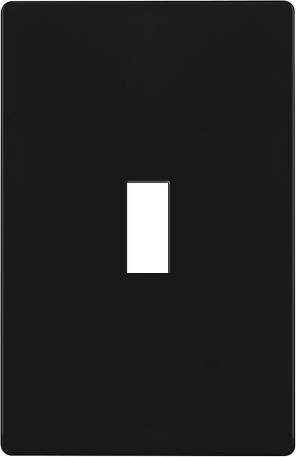 ENERLITES Screwless Toggle Switch Wall Plate, Child Safe Light Switch Cover, Standard Size 1-Gang 4.68" x 2.93", Unbreakable Polycarbonate Thermoplastic, UL Listed, SI8811-BK, Glossy, Black