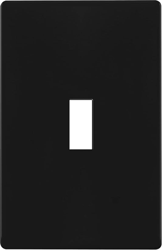 ENERLITES Screwless Toggle Switch Wall Plate, Child Safe Light Switch Cover, Standard Size 1-Gang 4.68" x 2.93", Unbreakable Polycarbonate Thermoplastic, UL Listed, SI8811-BK, Glossy, Black