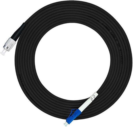 Jeirdus 3M LC to FC Outdoor Armored Simplex 9/125 SM Fiber Optic Cable Jumper Optical Patch Cord Singlemode 3Meters 10ft LC-FC