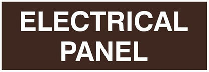 All Quality Basic Electrical Panel Sign - Fire Regulation Safety Compliance Sign - Dark Brown - Small (1 Pack)